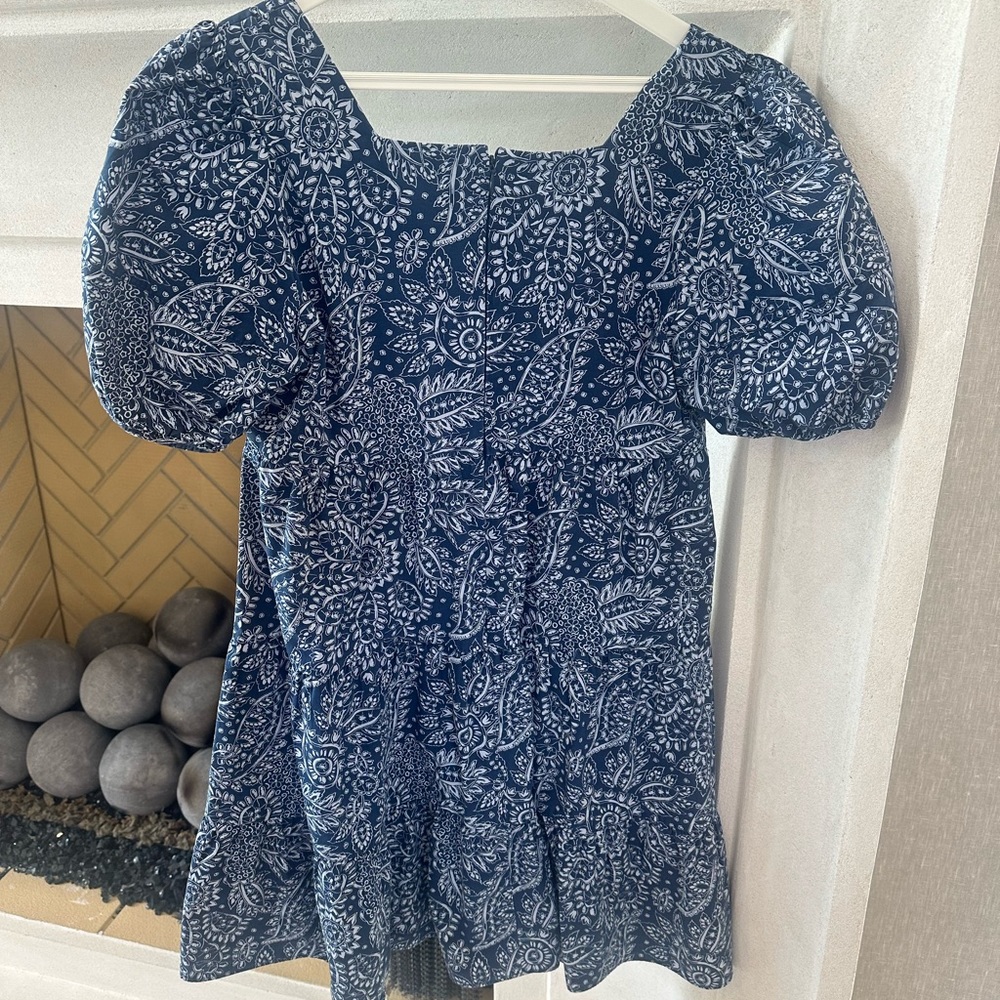 Madewell- navy/light blue babydoll dress (size 0)